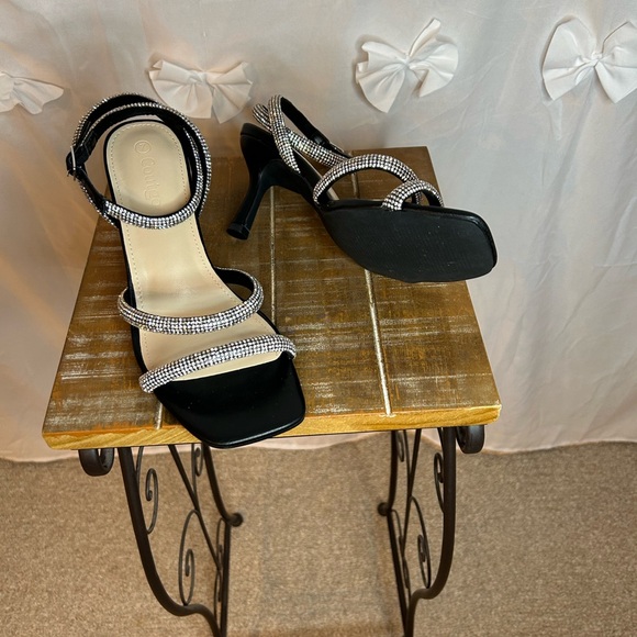 Coutigo High Heel Open Toe Sandal/Shoe with Rhinestone detail - Picture 3 of 5